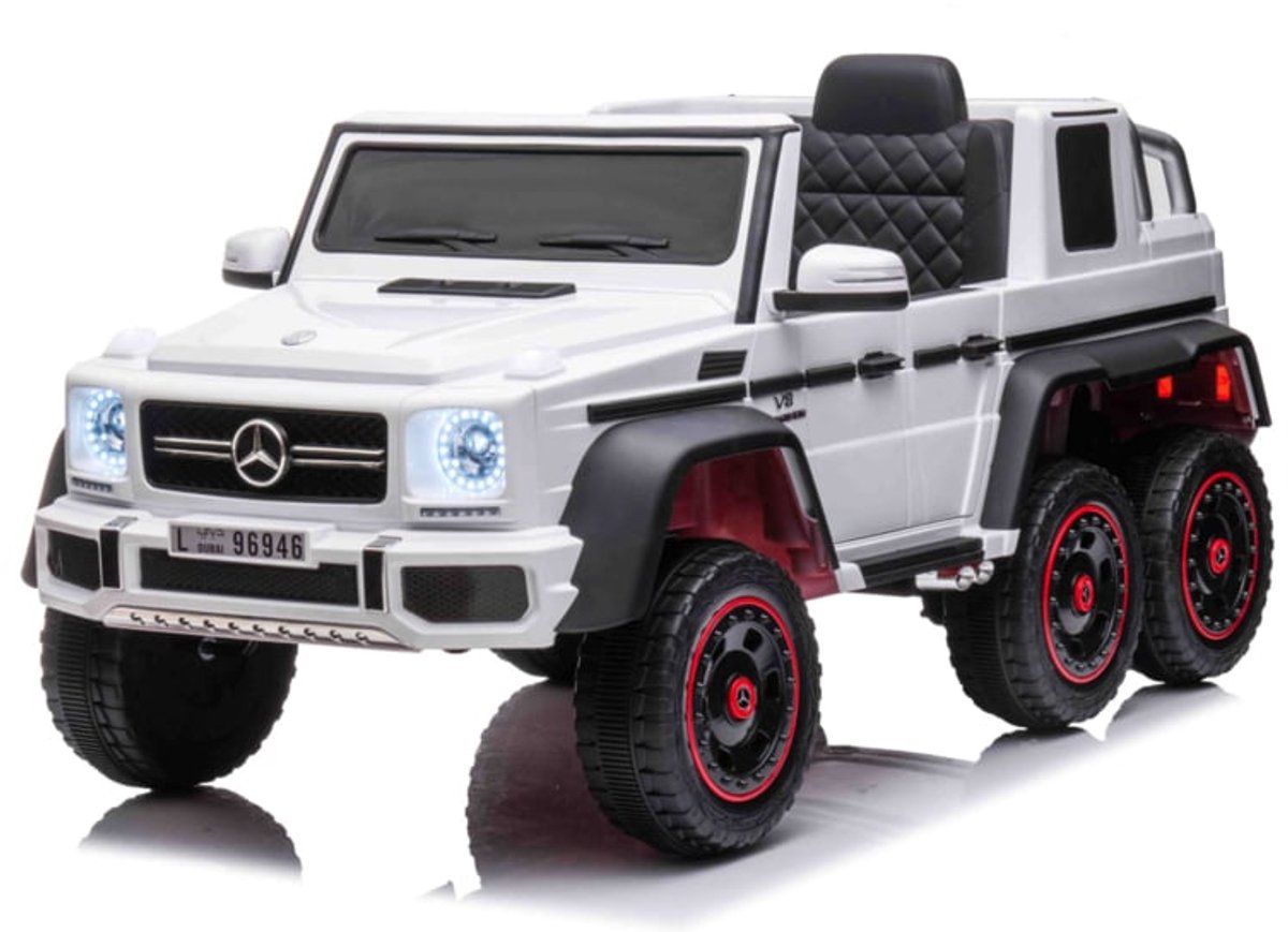 Mercedes Benz G63 6x6 Wit - 1 persoons - Lederlook stoelen en softstar systeem | Elektrische kinderauto - Inclusief afstandsbediening - Gratis verzending - KiddoCars